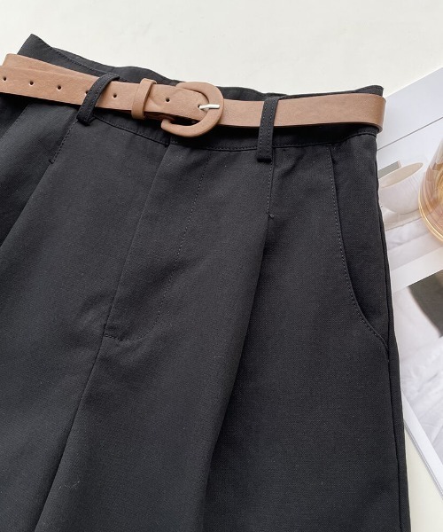Forcement（フォースメント）の「タックつきハイウエストハーフパンツ ベルト付き（その他パンツ・レディース・ベージュ/ブラック/ホワイト・FREE）」の21枚目の写真
