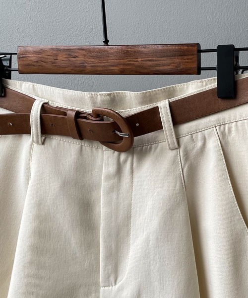 Forcement（フォースメント）の「タックつきハイウエストハーフパンツ ベルト付き（その他パンツ・レディース・ベージュ/ブラック/ホワイト・FREE）」の19枚目の写真
