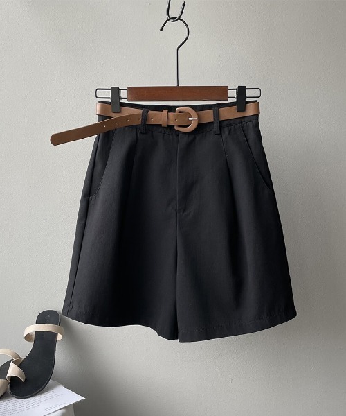 Forcement（フォースメント）の「タックつきハイウエストハーフパンツ ベルト付き（その他パンツ・レディース・ベージュ/ブラック/ホワイト・FREE）」の17枚目の写真