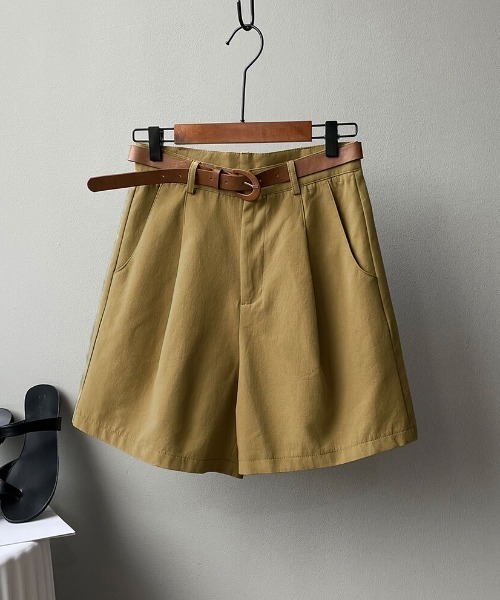 Forcement（フォースメント）の「タックつきハイウエストハーフパンツ ベルト付き（その他パンツ・レディース・ベージュ/ブラック/ホワイト・FREE）」の18枚目の写真