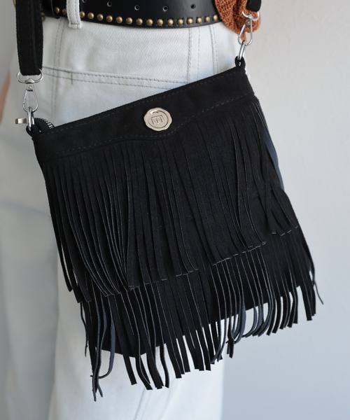 セール】フェイクスエード ウエスタンショルダーバッグ/フリンジバック