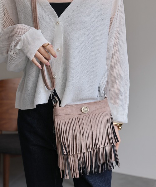 セール】フェイクスエード ウエスタンショルダーバッグ/フリンジバック