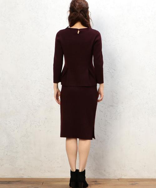green label relaxing(グリーンレーベルリラクシング)の「CR N/R/W/Pu ペプラムSET UP ワンピース(ワンピース・レディース・ブラック/ワインレッド・フリー)」の19枚目の写真