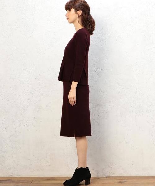 green label relaxing(グリーンレーベルリラクシング)の「CR N/R/W/Pu ペプラムSET UP ワンピース(ワンピース・レディース・ブラック/ワインレッド・フリー)」の14枚目の写真