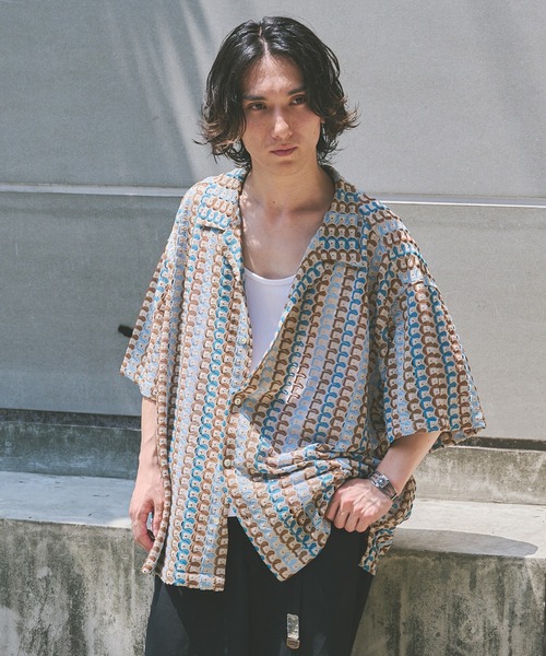 JOURNAL STANDARD(ジャーナルスタンダード)の「アブストラクト レース 半袖 シャツ(シャツ/ブラウス・メンズ・ブラック/ホワイト/ホワイト系その他/ベージュ/ネイビー・MEDIUM/LARGE)」の18枚目の写真