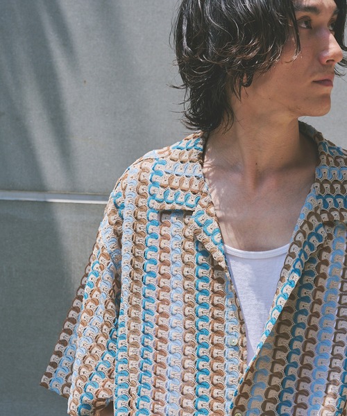 JOURNAL STANDARD(ジャーナルスタンダード)の「アブストラクト レース 半袖 シャツ(シャツ/ブラウス・メンズ・ブラック/ホワイト/ホワイト系その他/ベージュ/ネイビー・MEDIUM/LARGE)」の19枚目の写真