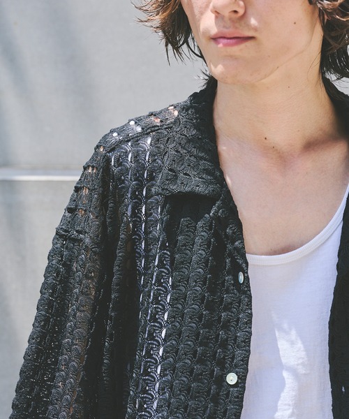JOURNAL STANDARD(ジャーナルスタンダード)の「アブストラクト レース 半袖 シャツ(シャツ/ブラウス・メンズ・ブラック/ホワイト/ホワイト系その他/ベージュ/ネイビー・MEDIUM/LARGE)」の14枚目の写真