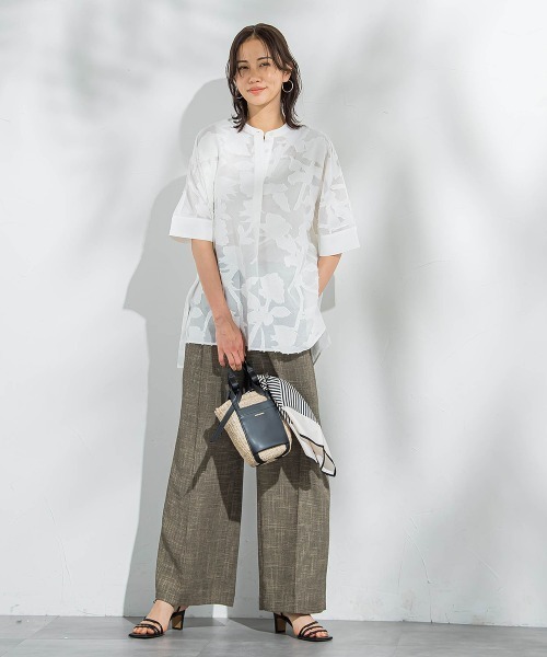 LAUTREAMONT（ロートレアモン）の「シアージャガードブラウス≪手洗い可能≫（シャツ/ブラウス・レディース・グリーン/ホワイト/ブラック・9号）」の11枚目の写真