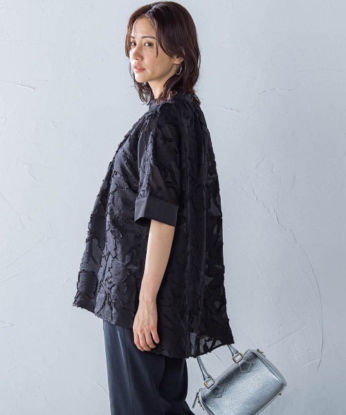 LAUTREAMONT（ロートレアモン）の「シアージャガードブラウス≪手洗い可能≫（シャツ/ブラウス・レディース・グリーン/ホワイト/ブラック・9号）」の16枚目の写真
