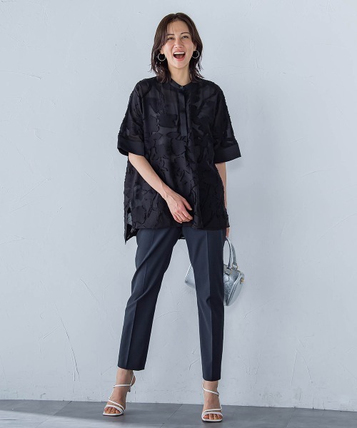 LAUTREAMONT（ロートレアモン）の「シアージャガードブラウス≪手洗い可能≫（シャツ/ブラウス・レディース・グリーン/ホワイト/ブラック・9号）」の19枚目の写真