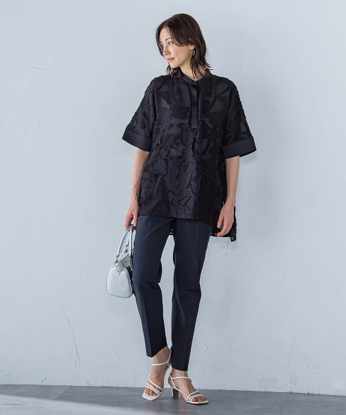 LAUTREAMONT（ロートレアモン）の「シアージャガードブラウス≪手洗い可能≫（シャツ/ブラウス・レディース・グリーン/ホワイト/ブラック・9号）」の20枚目の写真