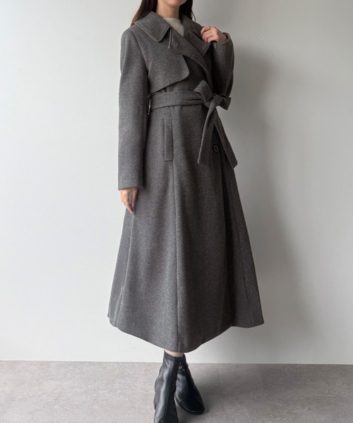 セール】ステンカラーロングレディコート（ステンカラーコート
