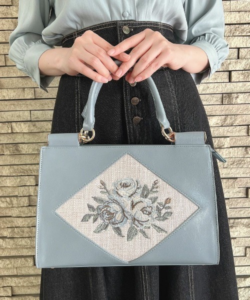 ローズ刺繍トートバッグ/ an another angelus an another angelus（アンアナザーアンジェラス）の「ローズ刺繍