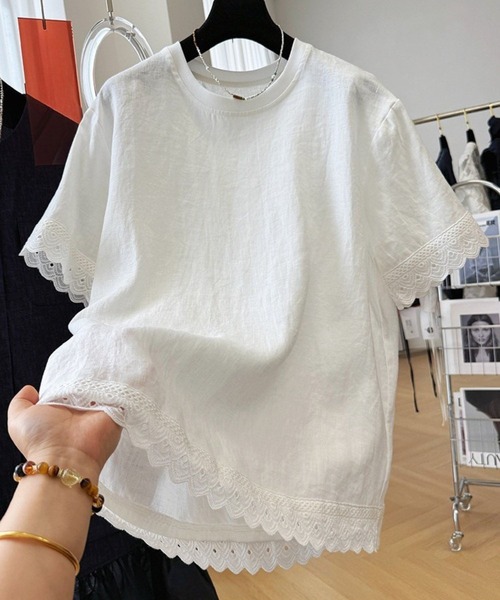 BURBERRY 半袖ブラウス　袖レース♡ 2025年最新】BURBERRY BLUE LABEL レディース 半袖 シャツ