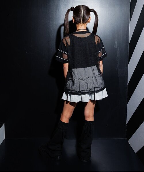 algy(アルジー)の「メッシュ切替トップス(Tシャツ/カットソー・キッズ・レッド/ブラック/オフホワイト・MEDIUM/X-SMALL/SMALL/XX-SMALL)」の12枚目の写真