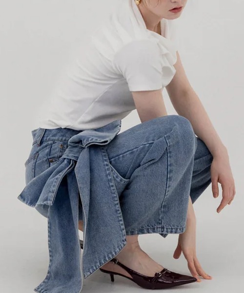 RANCLIC(ランクリック)の「スムースタックTシャツ(Tシャツ/カットソー・レディース・ホワイト/ピンク/ブラック・FREE)」の12枚目の写真