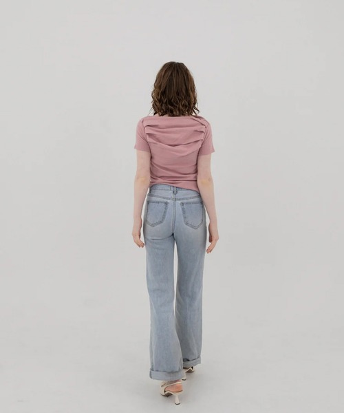 RANCLIC(ランクリック)の「スムースタックTシャツ(Tシャツ/カットソー・レディース・ホワイト/ピンク/ブラック・FREE)」の13枚目の写真