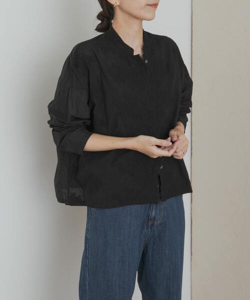 mizuiroind（ミズイロインド）の「mizuiro ind　lacestandcollar wideshirts（シャツ/ブラウス・レディース・ブラック/ライトグレー/オフホワイト・ONE）」の22枚目の写真