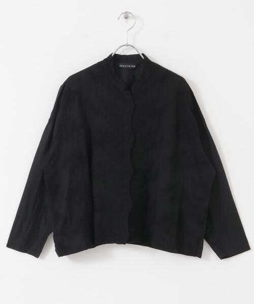 mizuiroind（ミズイロインド）の「mizuiro ind　lacestandcollar wideshirts（シャツ/ブラウス・レディース・ブラック/ライトグレー/オフホワイト・ONE）」の16枚目の写真