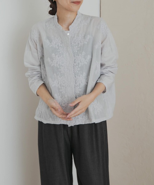 mizuiro ind lacestandcollar wideshirts（シャツ/ブラウス