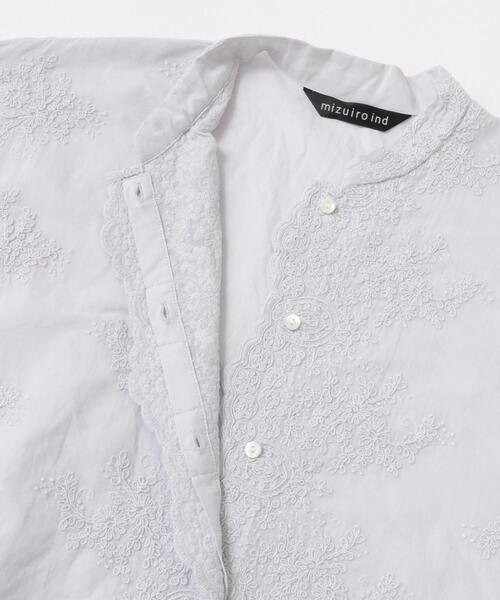 mizuiroind（ミズイロインド）の「mizuiro ind　lacestandcollar wideshirts（シャツ/ブラウス・レディース・ブラック/ライトグレー/オフホワイト・ONE）」の13枚目の写真