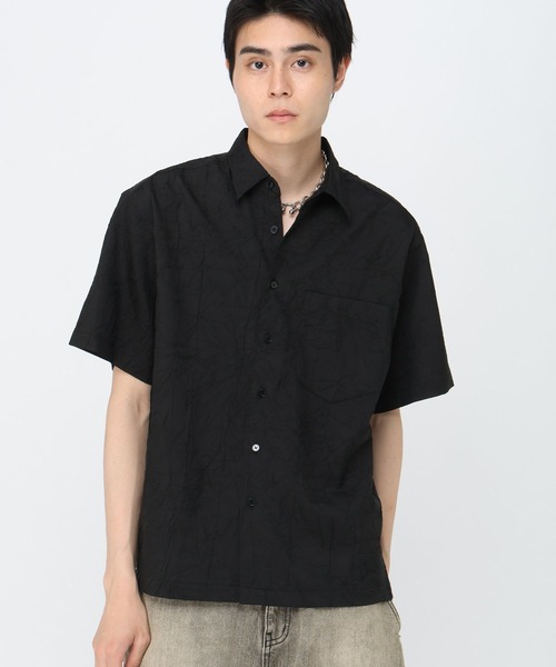 3.3 Field Trip （3.3フィールドトリップ）の「3.3 Field Trip／クラック半袖シャツ（シャツ/ブラウス・メンズ・ブラック/アイボリー・FREE）」の2枚目の写真