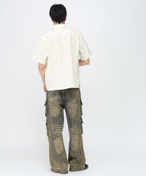 3.3 Field Trip （3.3フィールドトリップ）の「3.3 Field Trip／クラック半袖シャツ（シャツ/ブラウス・メンズ・ブラック/アイボリー・FREE）」の5枚目の写真