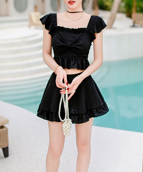 Ravijour セパレート水着 ブラック 水色 2点セット　美品 marie claire SPORT 配色フルZIPセパレート水着（315-300） 通販