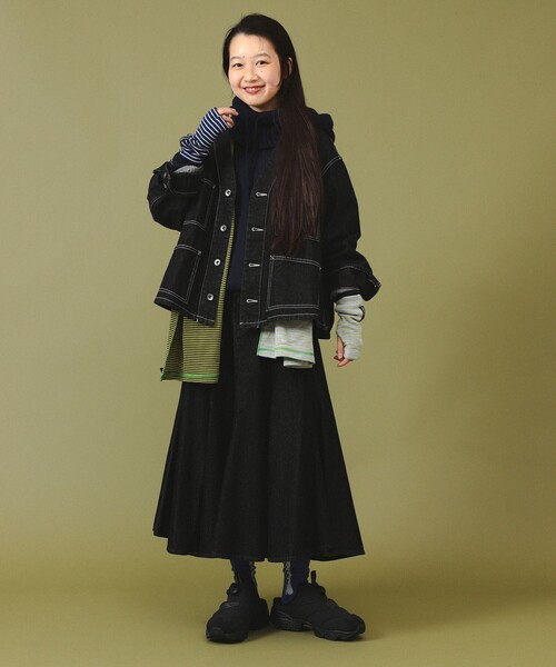 BEAMS BOY(ビームスボーイ)の「【2/5再値下げ】デニム フレア スカート(デニムスカート・レディース・ブラック/インディゴブルー・0/1/2)」の7枚目の写真