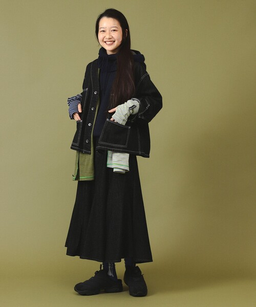 BEAMS BOY(ビームスボーイ)の「【2/5再値下げ】デニム フレア スカート(デニムスカート・レディース・ブラック/インディゴブルー・0/1/2)」の8枚目の写真