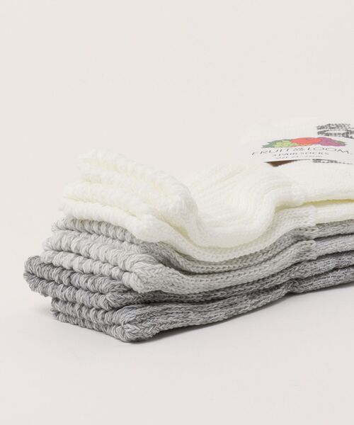 FRUIT OF THE LOOM(フルーツオブザルーム)の「シンカーパイル/クォーター丈ソックス/3足セット(ソックス/靴下・レディース・ホワイト系その他・23~25cm)」の2枚目の写真