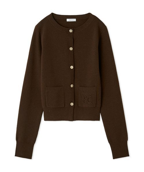 新作完売品フレイアイディー　ロゴ刺繍ポケットクルーネックカーディガン ロゴ刺繍ポケットクルーネックカーディガン／ウォッシャブル