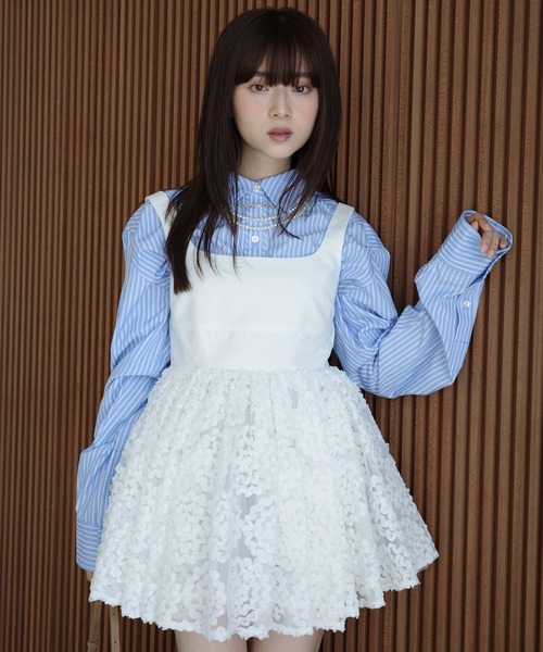 EIMY ISTOIRE（エイミーイストワール）の「ボリュームペプラムトップス（その他トップス・レディース・ホワイト/ブラック・F）」の2枚目の写真