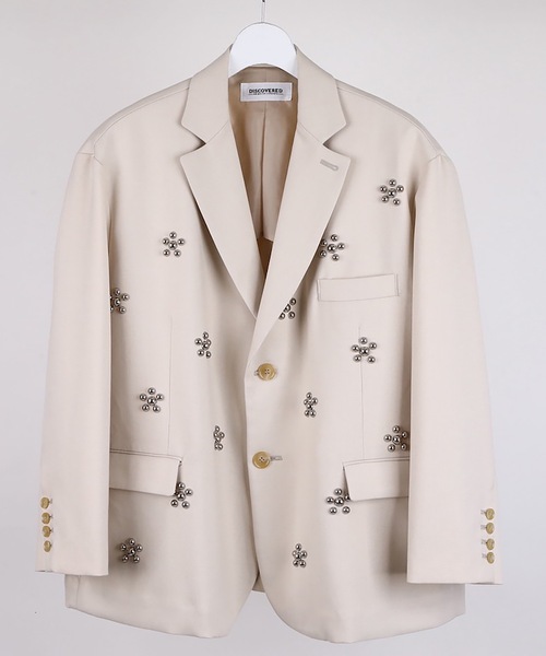 DISCOVERED（ディスカバード）の「RAMPONI STUDS JACKET（テーラードジャケット・メンズ・ライトベージュ/ブラック・3/1）」の2枚目の写真