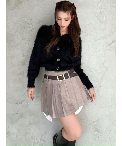 RESEXXY（リゼクシー）の「シャギーニットカーディガン（カーディガン/ボレロ・レディース・チャコールグレー/ホワイト/ピンク/ブラック・FREE）」の10枚目の写真