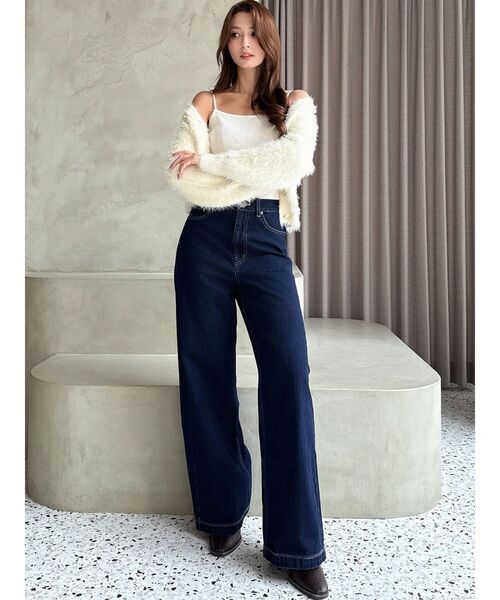 RESEXXY（リゼクシー）の「シャギーニットカーディガン（カーディガン/ボレロ・レディース・チャコールグレー/ホワイト/ピンク/ブラック・FREE）」の13枚目の写真