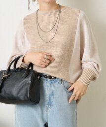 カラーブロッキングニット