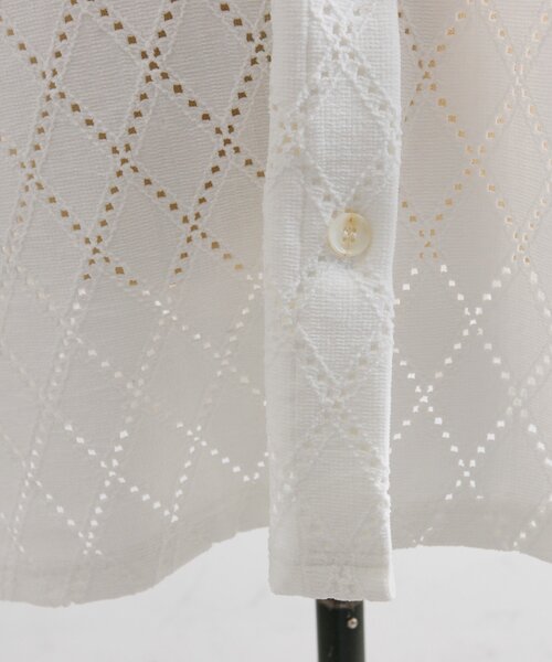 ear PAPILLONNER（イアパピヨネ）の「アーガイルレースシャツ【SUM1 STYLE(スミスタイル)】（シャツ/ブラウス・レディース・ダークブラウン/ホワイト・FREE）」の6枚目の写真
