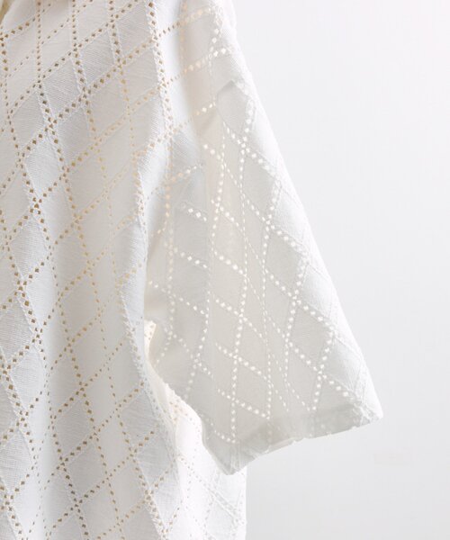 ear PAPILLONNER（イアパピヨネ）の「アーガイルレースシャツ【SUM1 STYLE(スミスタイル)】（シャツ/ブラウス・レディース・ダークブラウン/ホワイト・FREE）」の8枚目の写真