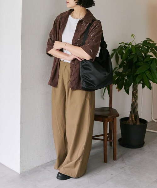 ear PAPILLONNER（イアパピヨネ）の「アーガイルレースシャツ【SUM1 STYLE(スミスタイル)】（シャツ/ブラウス・レディース・ダークブラウン/ホワイト・FREE）」の20枚目の写真