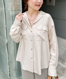 NOLLEY’S Sophi | 《セットアップ対応》ウォッシャブルフィブリルサテンオープンカラーシャツ(シャツ/ブラウス)