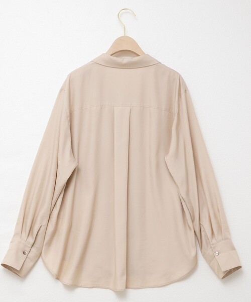 NOLLEY’S Sophi(ノーリーズソフィ)の「《セットアップ対応》ウォッシャブルフィブリルサテンオープンカラーシャツ(シャツ/ブラウス・レディース・ベージュ/ブラウン・38)」の12枚目の写真