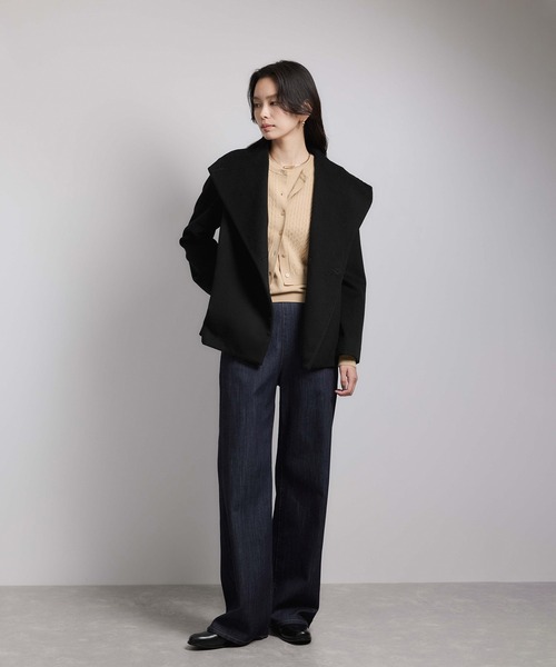 ROPE'（ロペ）の「プレミアムカシミヤ ショートコート【25AW】（ステンカラーコート・レディース・オフホワイト/ダークブラウン/ブラック・36/38/40）」の16枚目の写真