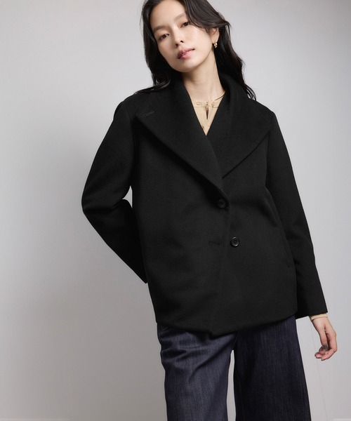 ROPE'（ロペ）の「プレミアムカシミヤ ショートコート【25AW】（ステンカラーコート・レディース・オフホワイト/ダークブラウン/ブラック・36/38/40）」の17枚目の写真