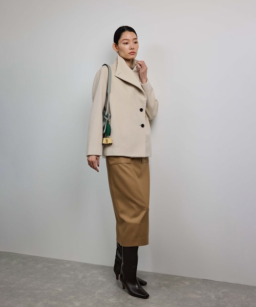 ROPE'（ロペ）の「プレミアムカシミヤ ショートコート【25AW】（ステンカラーコート・レディース・オフホワイト/ダークブラウン/ブラック・36/38/40）」の15枚目の写真