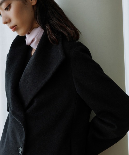 ROPE'（ロペ）の「プレミアムカシミヤ ショートコート【25AW】（ステンカラーコート・レディース・オフホワイト/ダークブラウン/ブラック・36/38/40）」の4枚目の写真