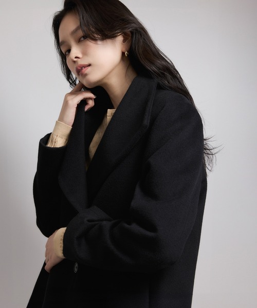 ROPE'（ロペ）の「プレミアムカシミヤ ショートコート【25AW】（ステンカラーコート・レディース・オフホワイト/ダークブラウン/ブラック・36/38/40）」の8枚目の写真