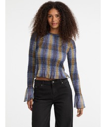 Guess | GUESS Originals Smocked Mesh Printed Ls Tee ニット(Tシャツ/カットソー)