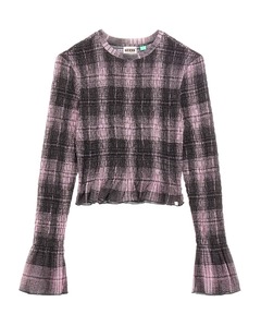 GUESS Originals Smocked Mesh Printed Ls Tee