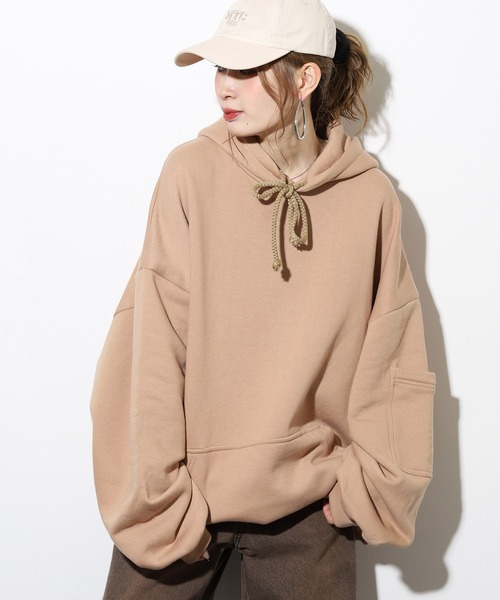 MN+LA コットン ビッグシルエットパーカー フーディ（パーカー）｜MN+